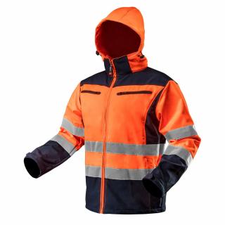 Výstražná softshellová bunda s kapucí, oranžová NEO L