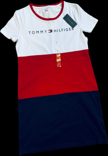 Dámské letní šaty Tommy Hilfiger s logem - pruhy Velikost: S