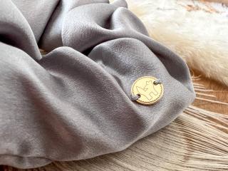 Gumička Silky Fox Grey Barva povrchové úpravy stříbra: Žluté zlato 18 karátů, Velikost gumičky: Menší