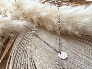 Náhrdelník Beads and Pearls Fox Barva povrchové úpravy stříbra: Rhodium, Délka náhrdelníku: 40 + 3 cm