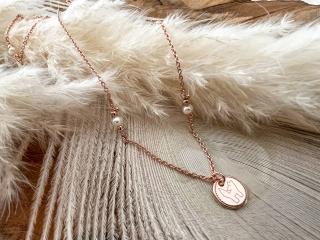 Náhrdelník Beads and Pearls Fox Barva povrchové úpravy stříbra: Růžové zlato 18 karátů, Délka náhrdelníku: 40 + 3 cm