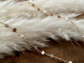 Náhrdelník Lace Fox Pearl Edition Drahý kámen: Perly a měsíční kámen, Zvolte přívěsek: Lištička