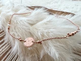 Náramek Beads and Pearls Fox Barva povrchové úpravy stříbra: Růžové zlato 18 karátů