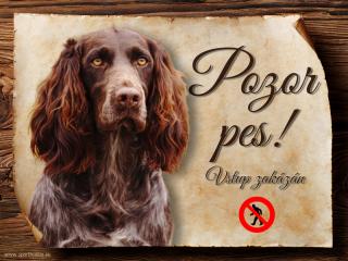 Cedulka Německý křepelák - Pozor pes zákaz/CP1468 Velikost: 15x11