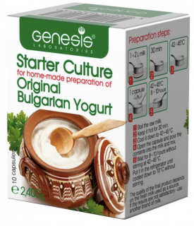 Jogurtová kultura - původní bulharský jogurt, 10 kapslí  1 kapsle pro 1-2l jogurtu