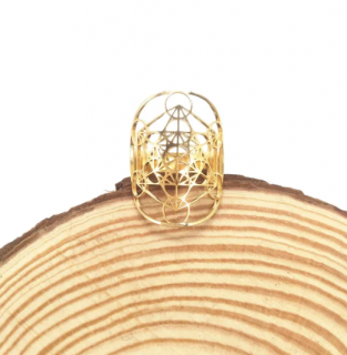Prsten Metatronova kostka - zlatý
