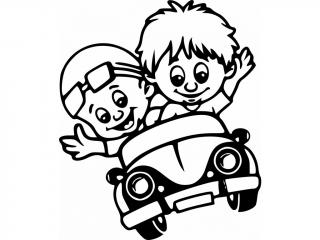 Samolepka bráchové v autíčku  jméno nebo text zdarma Barva: Bílá, Rozměry samolepky ( šířka x výška ): 10 x 12 cm