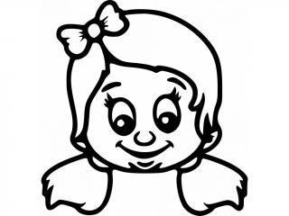 Samolepka holka s culíky a mašlí  jméno nebo text zdarma Barva: Bílá, Rozměry samolepky ( šířka x výška ): 11,4 x 12 cm
