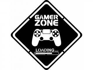 Samolepka na zeď Gamer zone Barva: Bílá, Rozměry samolepky ( šířka x výška ): 20 x 19,5 cm