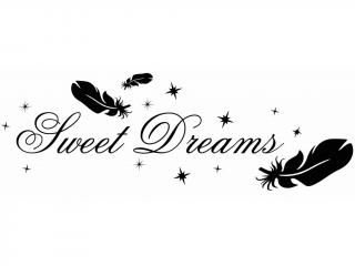 Samolepka na zeď - Sweet Dreams 2 Barva: Bílá, Rozměry samolepky ( šířka x výška ): 160 x 59 cm
