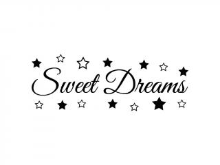 Samolepka na zeď - Sweet Dreams Barva: Černá, Rozměry samolepky ( šířka x výška ): 120 x 44 cm