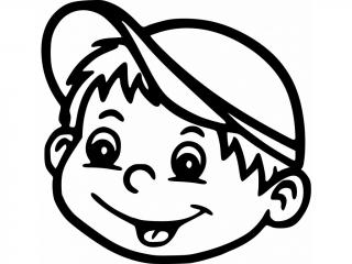Samolepka se jménem - kluk v čepici  jméno nebo text v ceně Barva: Černá, Rozměry samolepky ( šířka x výška ): 10 x 9,8 cm