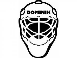 Samolepky na zeď - dětské chlapecké  jméno - hokejová helma Barva: Bílá, Rozměry samolepky ( šířka x výška ): 35 x 50 cm