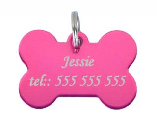 Trixie Známka pro psa rúžová kost s rytím