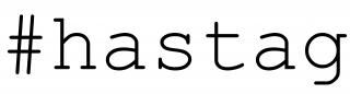 Vlastní #HashTag - samolepka na auto - font Courier New  Cena je uvedena za jeden znak Barva: Bílá, Výška písma: 10 cm