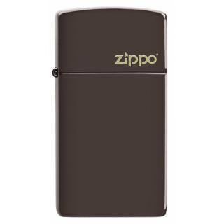 Zippo Slim Brown Logo 26958