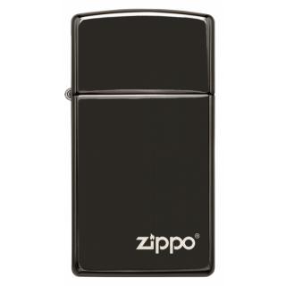 Zippo Slim High Polish Black Logo 26583  + možnost gravírování
