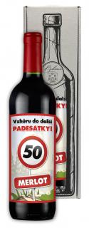 Dárkové víno - Vše nejlepší 50 Merlot 0,75