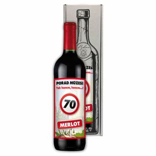 Dárkové víno - Vše nejlepší 70 Merlot 0,75