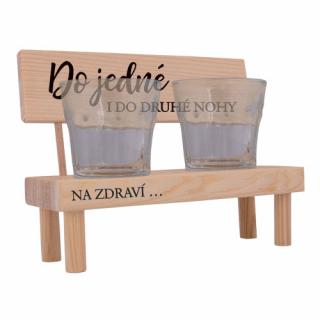 Dřevěná lavička + 2 panáky - Do jedné i do druhé nohy