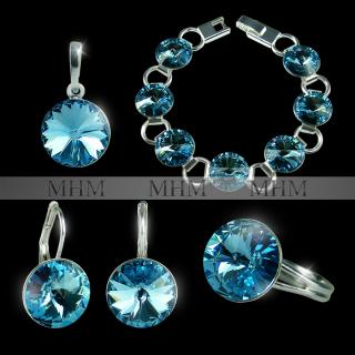 Šperkový set Rivoli Aquamarine s krystaly SWAROVSKI (MADE WITH SWAROVSKI® ELEMENTS)