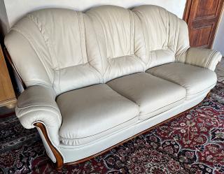 Luxusní italský kožený gauč - trojsedák, značky NIERI