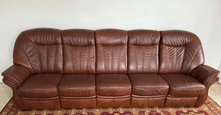 Luxusní kožená sedací souprava  - pětimístný gauč