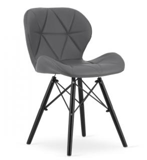 Jídelní židle EKO šedé s černými nohami 4 ks