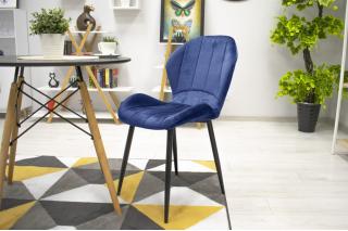 Sametová židle Barcelona modrá