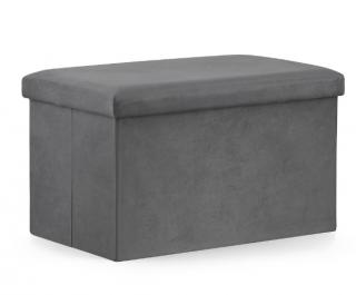 Skládací taburetka s úložným prostorem  XL  tmavě šedá