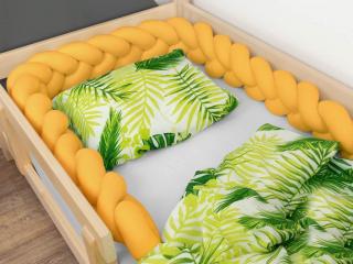 Bavlněný mantinel do postele pletený do copu Barevné provedení: Hořčicová, Délka mantinelu: 200 cm (2 metry)
