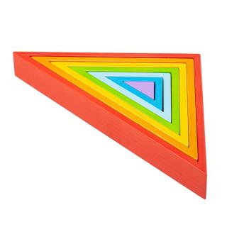 Bigjigs Baby Dřevěné barevné skládací trojúhelníky