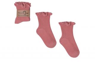 Mama's Feet Dětské ponožky Mono Baby Dirty Pink růžové Velikost: 0-1 let