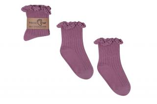 Mama's Feet Dětské ponožky Mono Baby Heather fialové Velikost: 0-1 let
