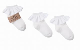 Mama's Feet Dětské ponožky s volánkem Spanish Madrid bílé Velikost: Pro maminku