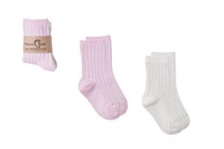 Mama's Feet Dětské ponožky Tinsels Icy růžové/bílé Velikost: 0-1 let