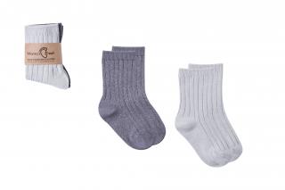 Mama's Feet Dětské ponožky Tinsels Polar světle/tmavě šedé Velikost: 0-1 let