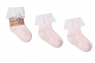 Mama's Feet Dětské ponožky Vintage Love Apricot meruňkové Velikost: 0-6 měsíců