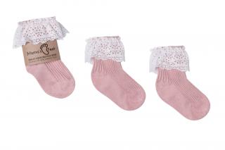 Mama's Feet Dětské ponožky Vintage Love Dirty Pink růžové Velikost: 6-12 měsíců
