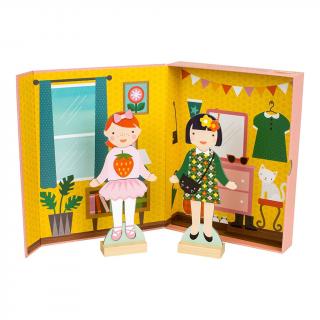 Petit Collage Magnetické panenky - Nejlepší kamarádky, oblékání