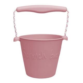 Scrunch Dětský silikonový kbelíček na písek Dusty Rose