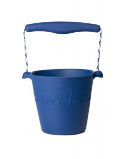Scrunch Dětský silikonový kbelíček na písek Midnight Blue - tmavě modrý