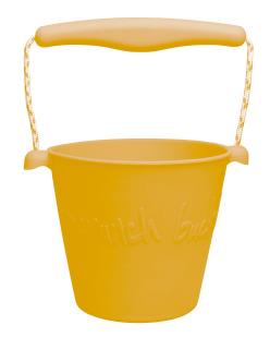 Scrunch Dětský silikonový kbelíček na písek Mustard