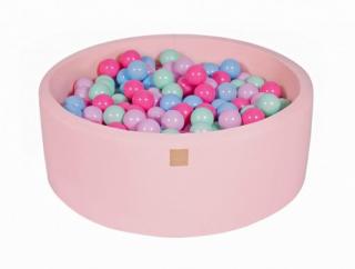Suchý bazének s míčky 90x30cm s 200 míčky, růžová: mintová, modrá, pastelová růžová, světle růžová