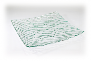 Čtvercové skleněné talíře NATURE SEA Rozměr: 31x31cm