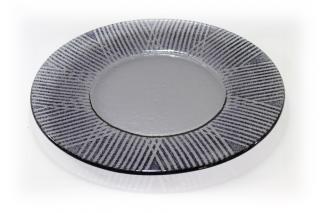 Klubový talíř FLASH 32cm - šedý s černým dekorem