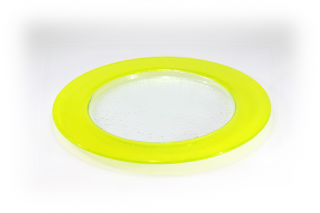 Kulaté talíře BAND - se žlutým okrajem Průměr: 32cm