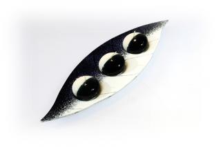 Skleněný svícínek LÍSTEK - černo-bílý Rozměr: 30x10cm