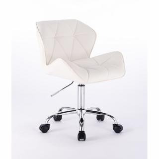 Kosmetická židle MILANO na základní podstavě s kolečky - šedá RS_TOP Židle Milano: Bílá na stříbrné kolečkové podstavě