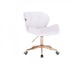Kosmetická židle MILANO na základní podstavě s kolečky - šedá RS_TOP Židle Milano: Bílá na zlaté kolečkové podstavě